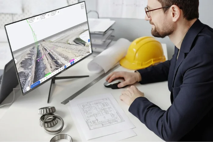 Emax tecnico che lavora con cantieri virtuali